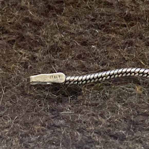 Italy 925 silver bead station chain necklace, 18” - Picture 4 of 5